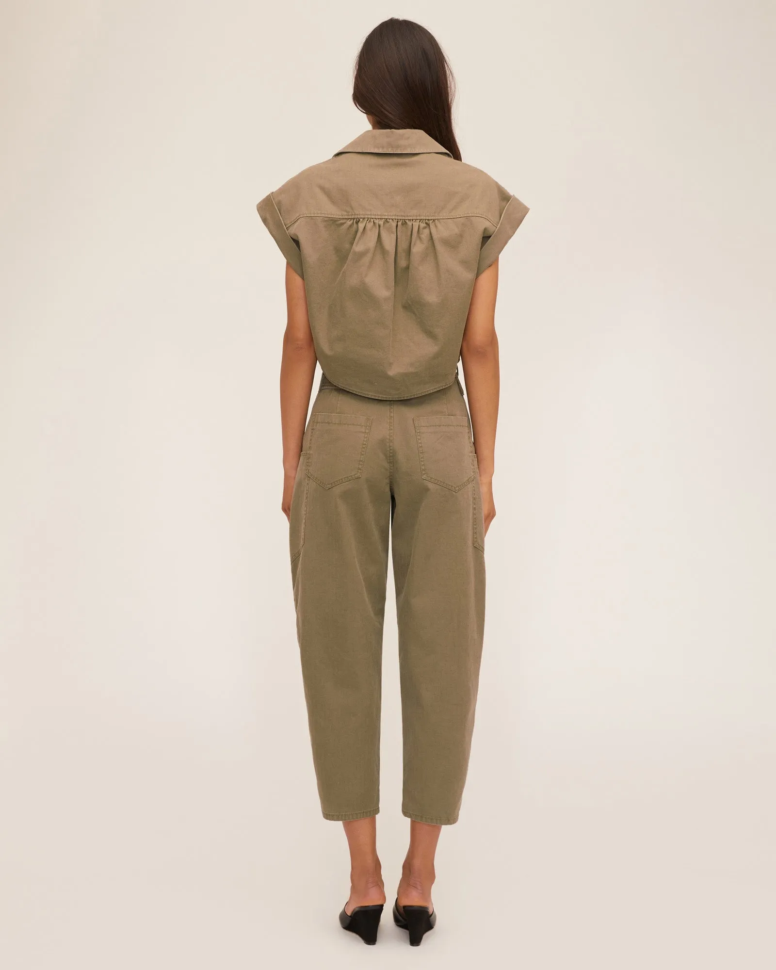 Adler Canvas Balloon Pant in Military Green