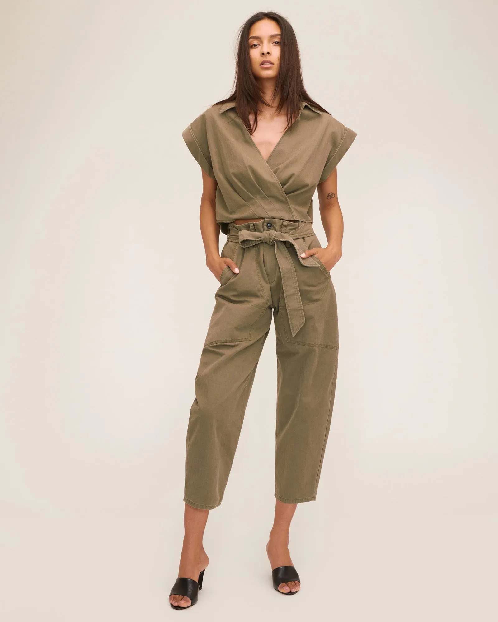 Adler Canvas Balloon Pant in Military Green