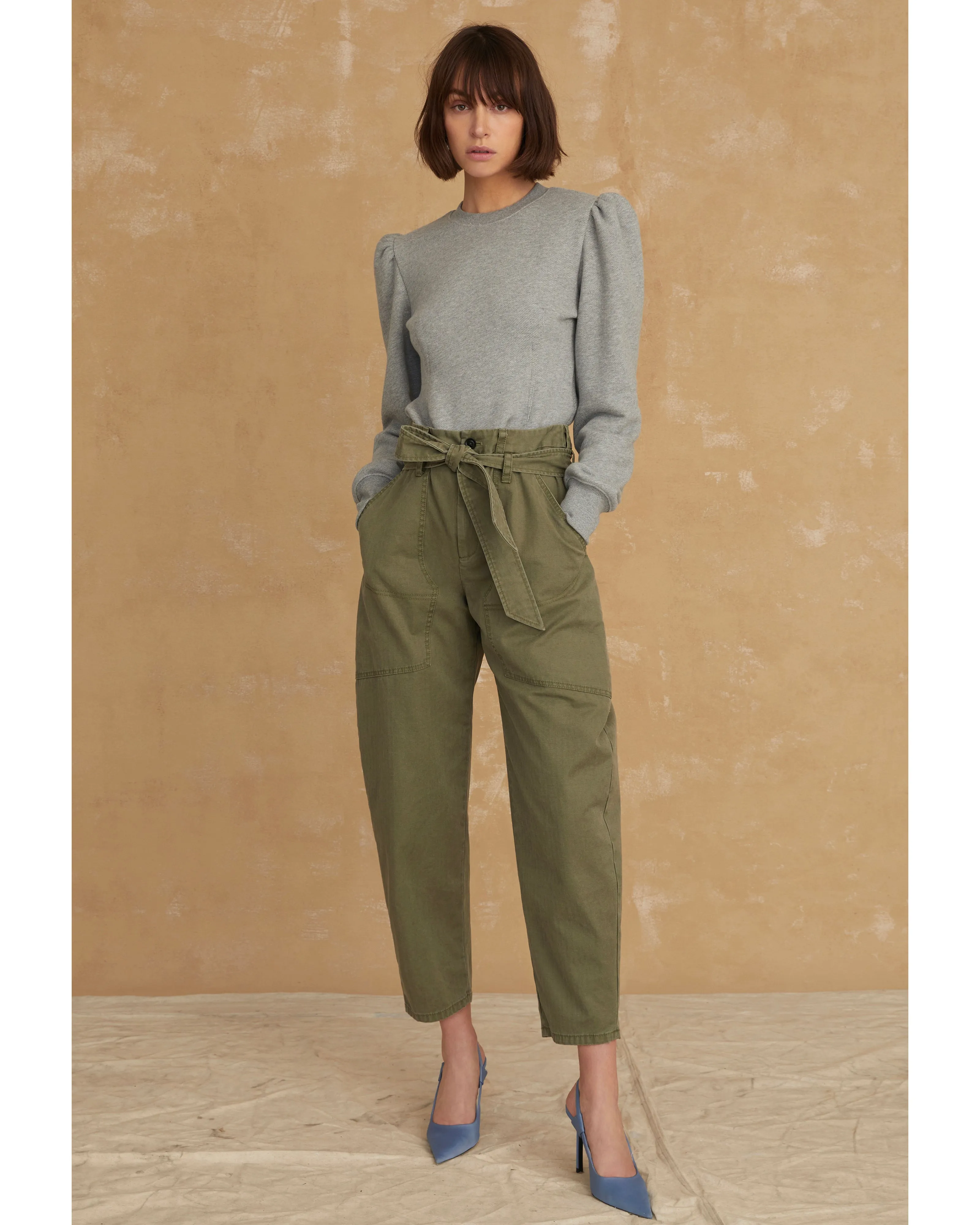 Adler Canvas Balloon Pant in Military Green