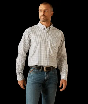 Ariat Mens Light Grey Olsen LS Wrinkle Free Classic Fit Shirt
