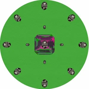 Asscher Acid Green 16" Round Pebble Placemat Set of 4