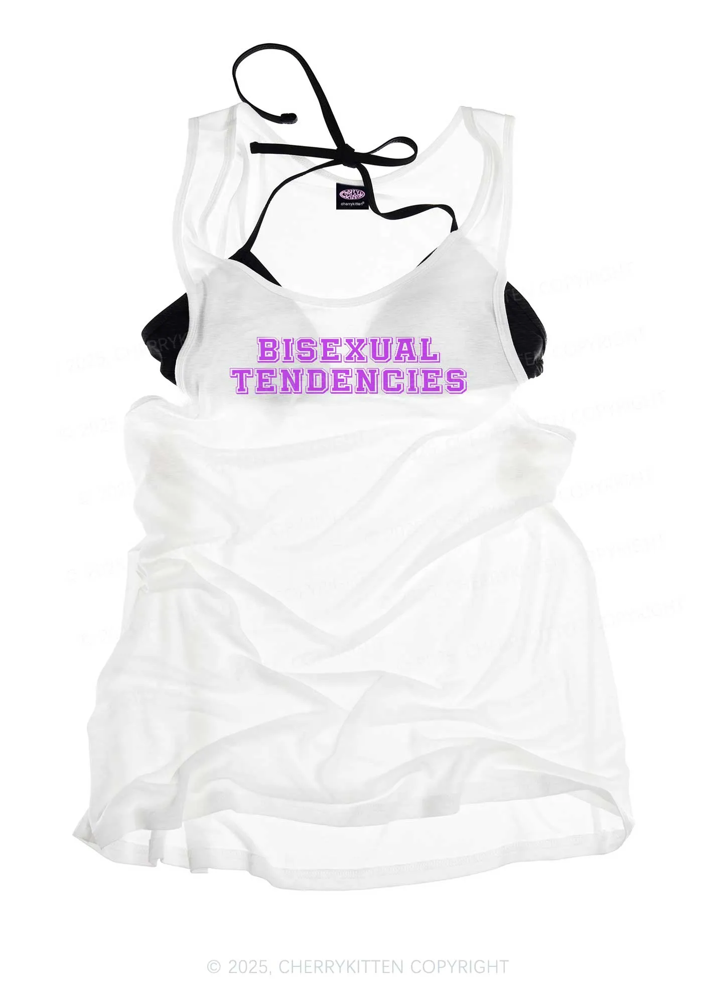 Bisexual Tendencies Pride Y2K Sheer Boyfriend Tank Cherrykitten
