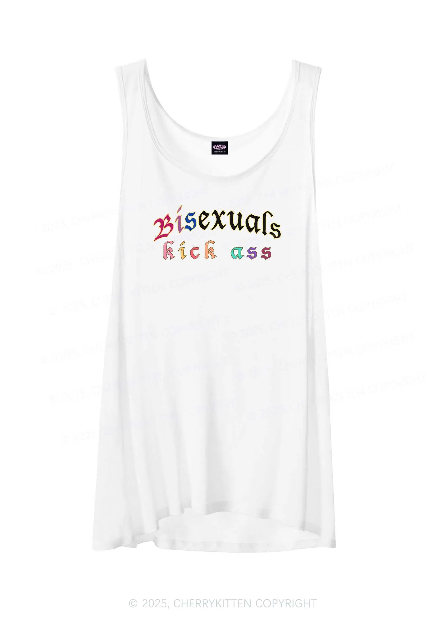 Bisexuals Kick Axx Pride Y2K Sheer Boyfriend Tank Cherrykitten