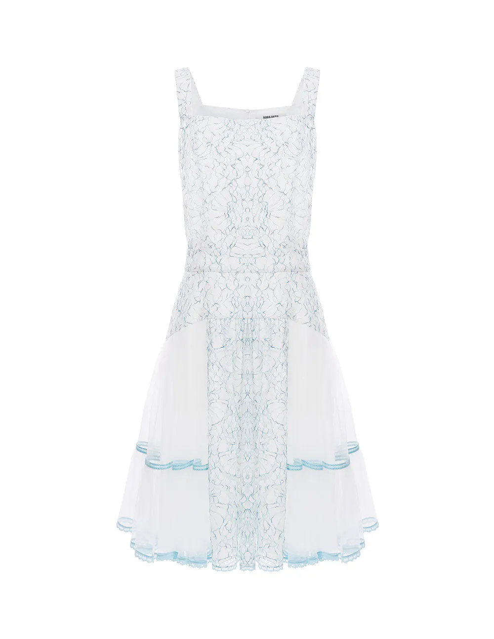BORA AKSU Light Blue Lace And Tulle Mini Dress