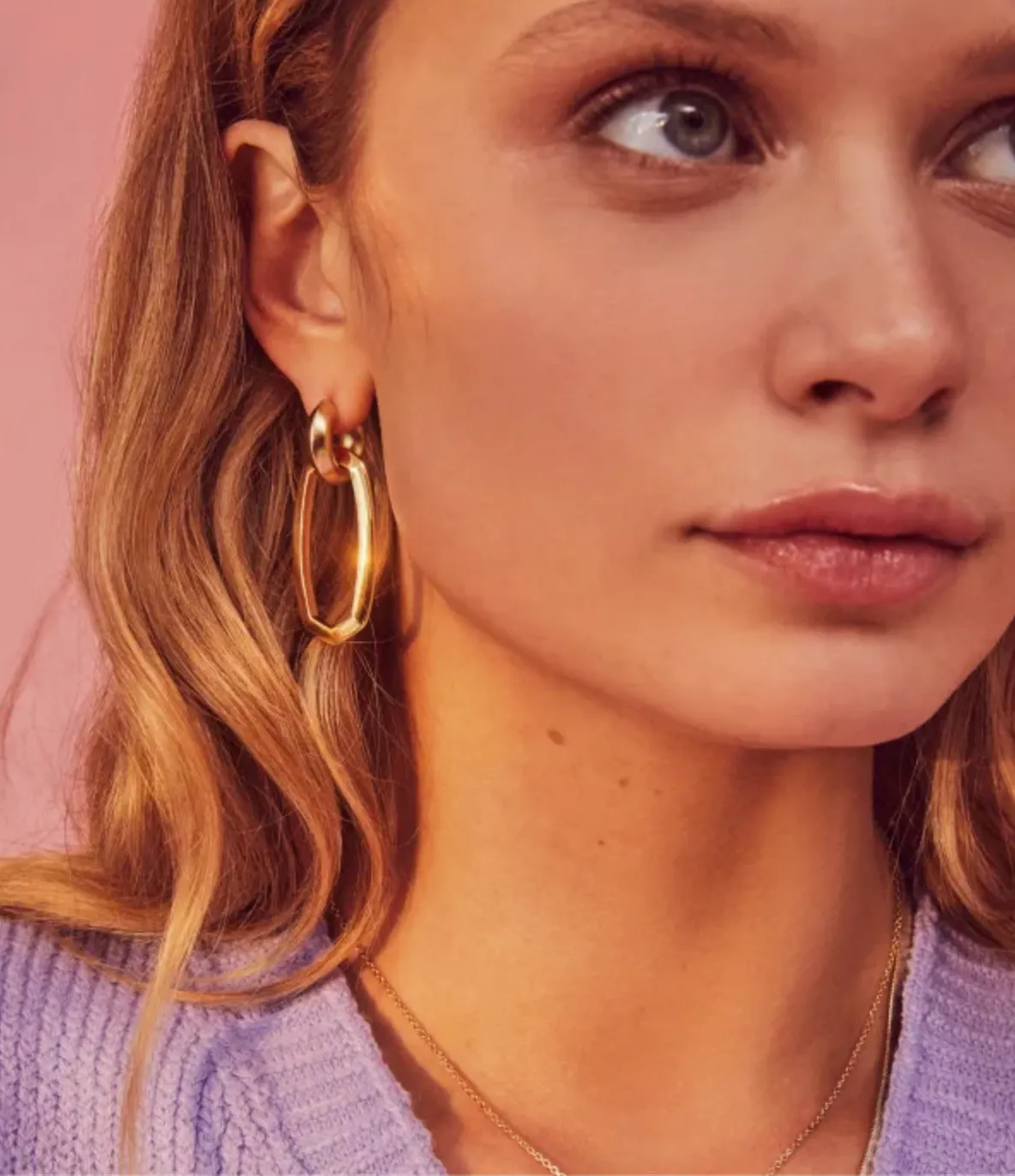 Danielle Link Earrings in White Crystal