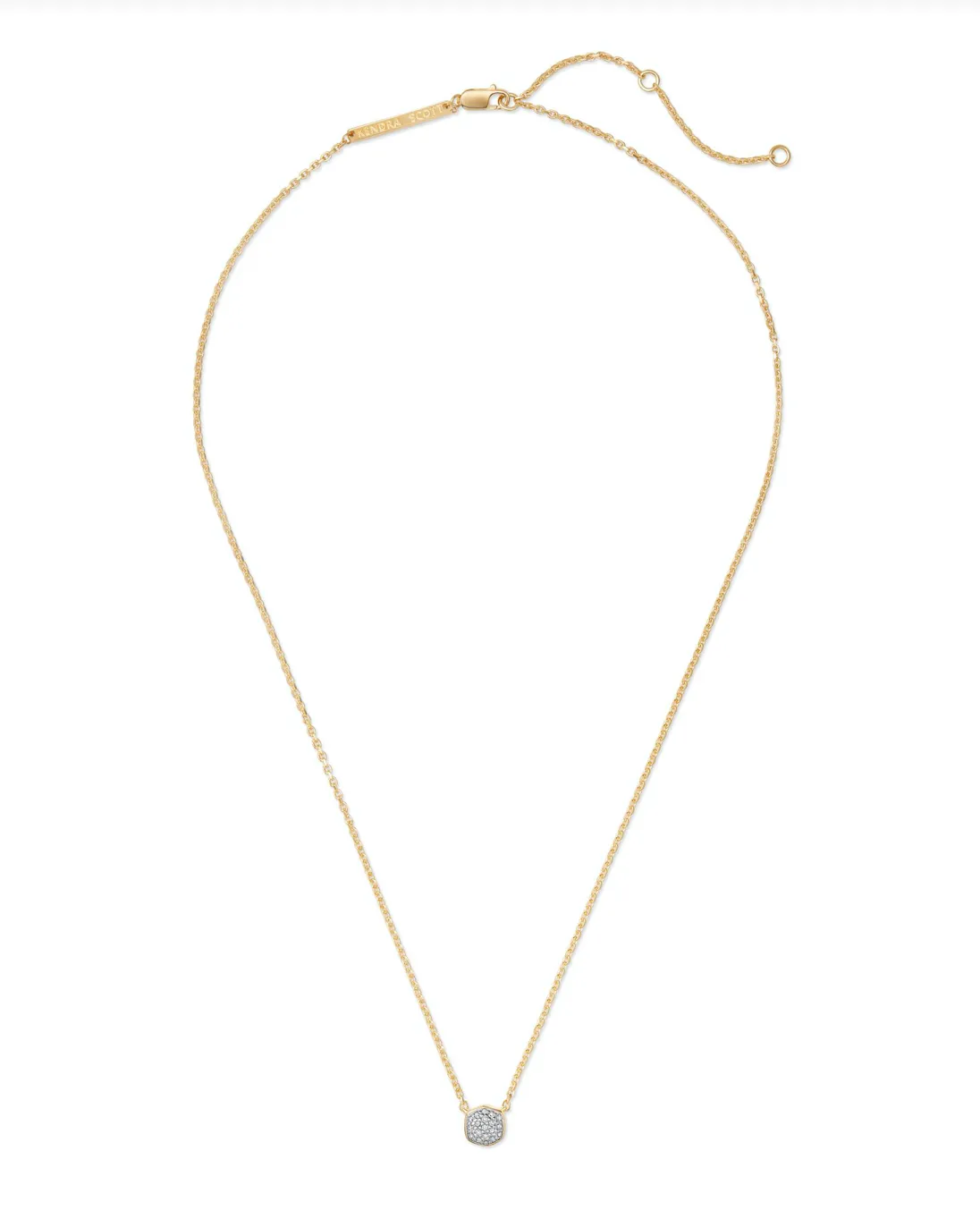 Davie Pave Pendant Necklace in 18k Gold Diamond