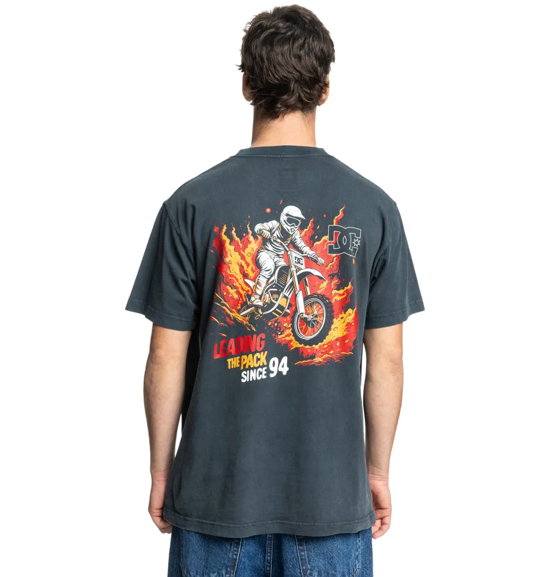 DC Men's Leading The Pack T-Shirt Black Acid ADYZT05465_BAC