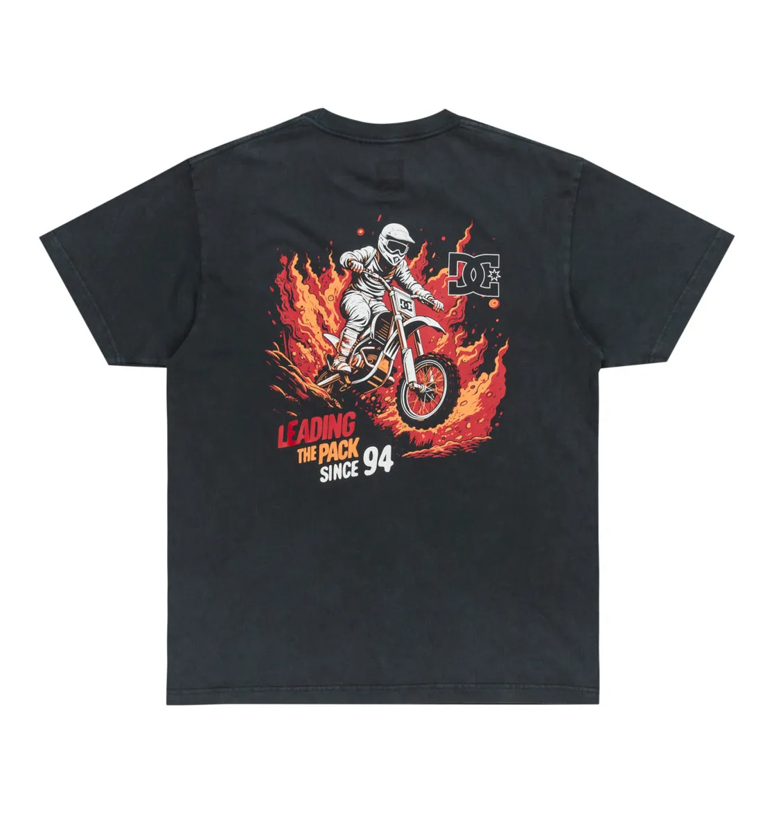 DC Men's Leading The Pack T-Shirt Black Acid ADYZT05465_BAC