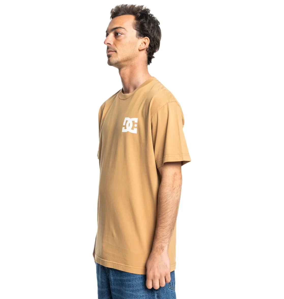 DC Men's Line Up T-Shirt Medal Bronze Acid Wash ADYZT05446_CMVW
