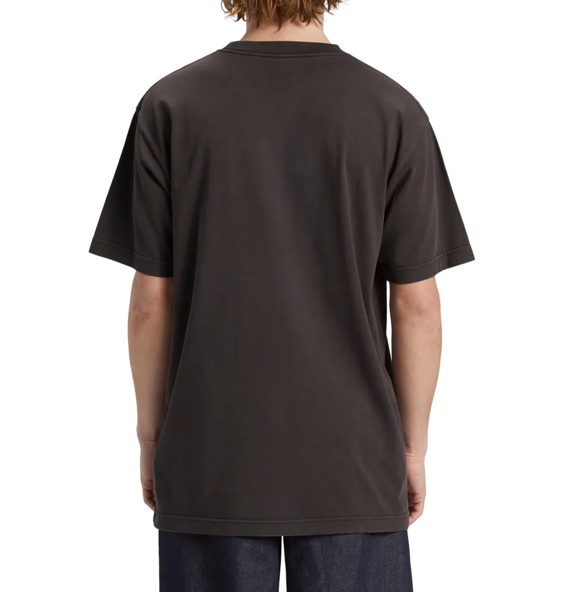 DC Men's Star Pigment Dye T-Shirt Black Enzyme Wash ADYZT05374_KVJW