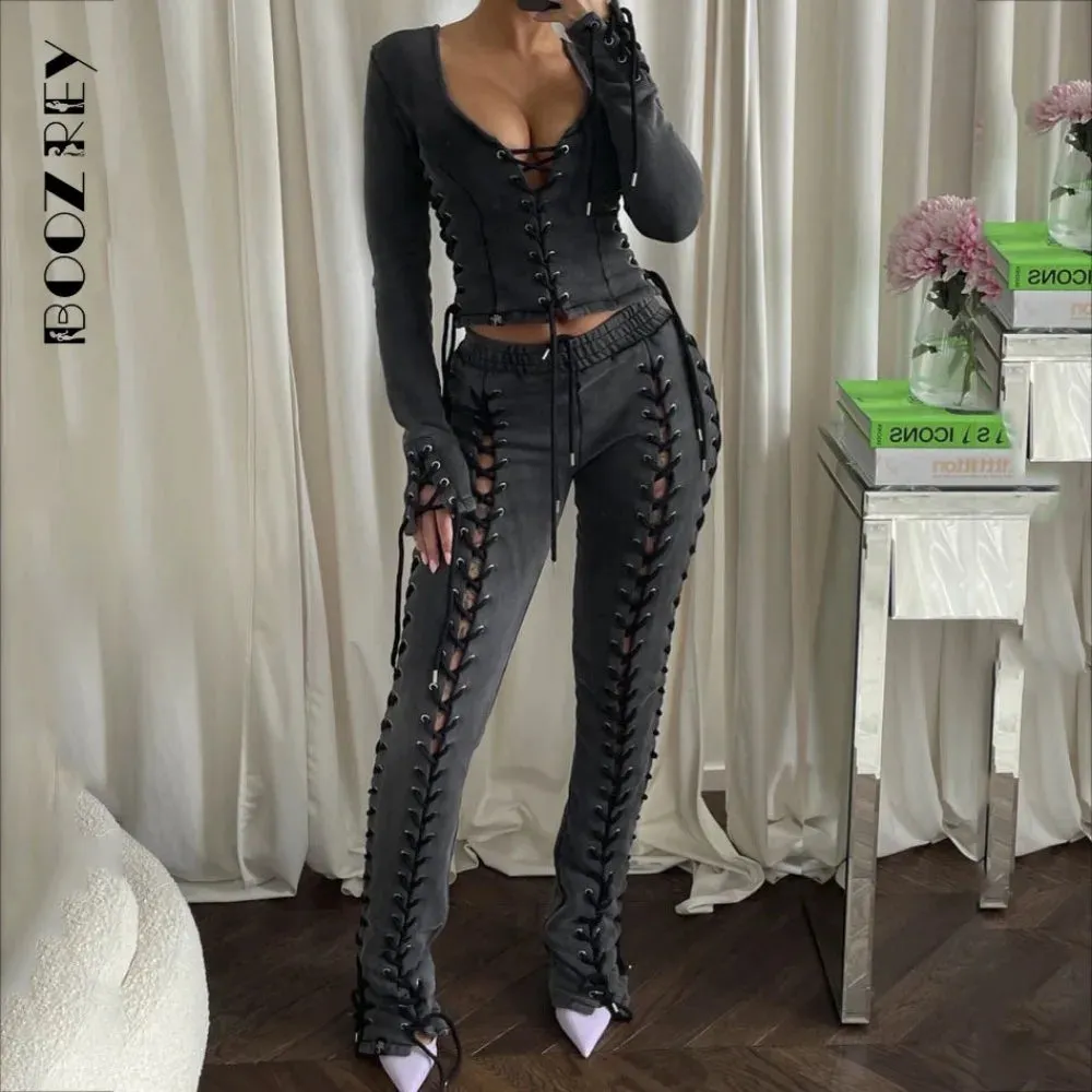 Edgy Lace up Lounge Set