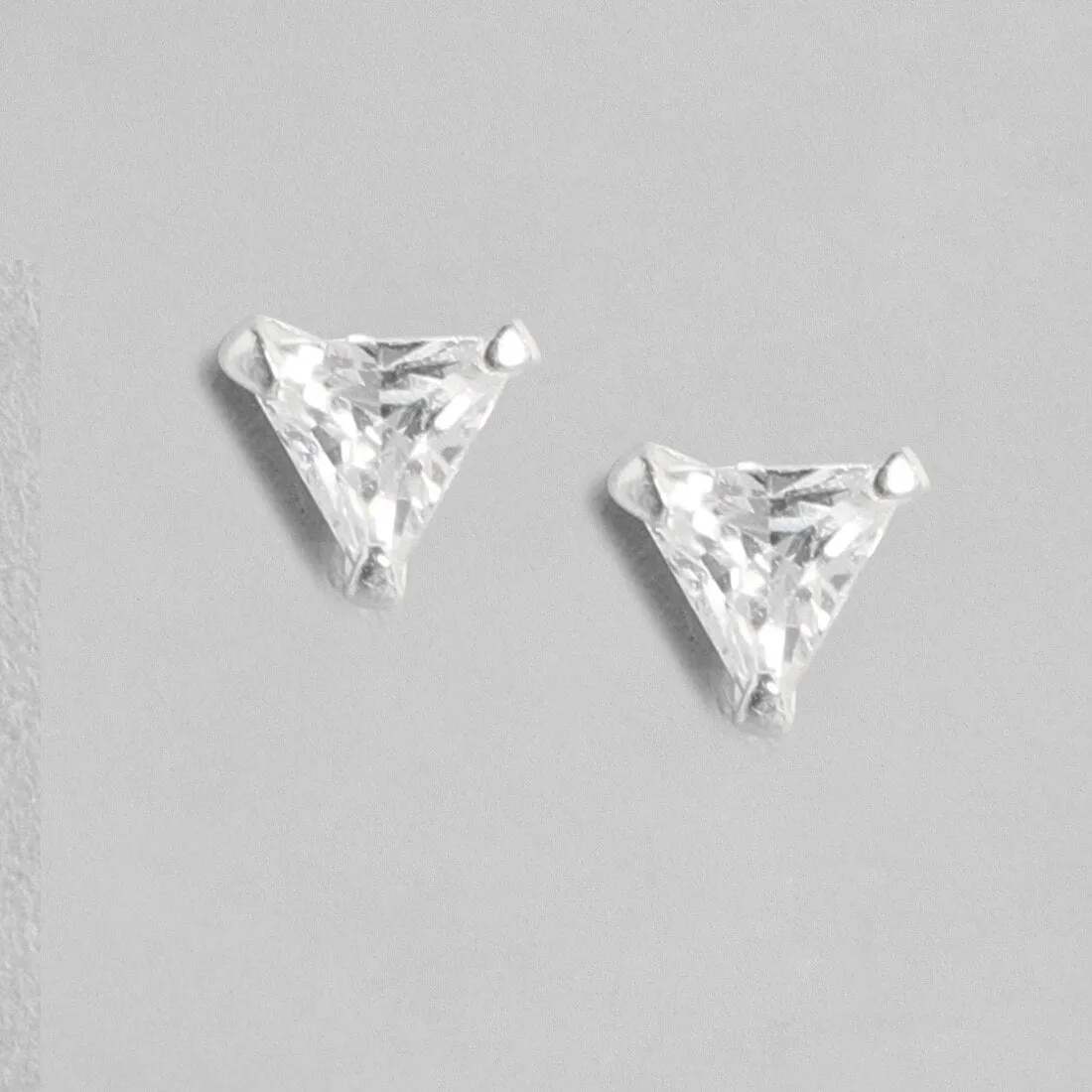 Edgy Triangle 925 Silver Earrings