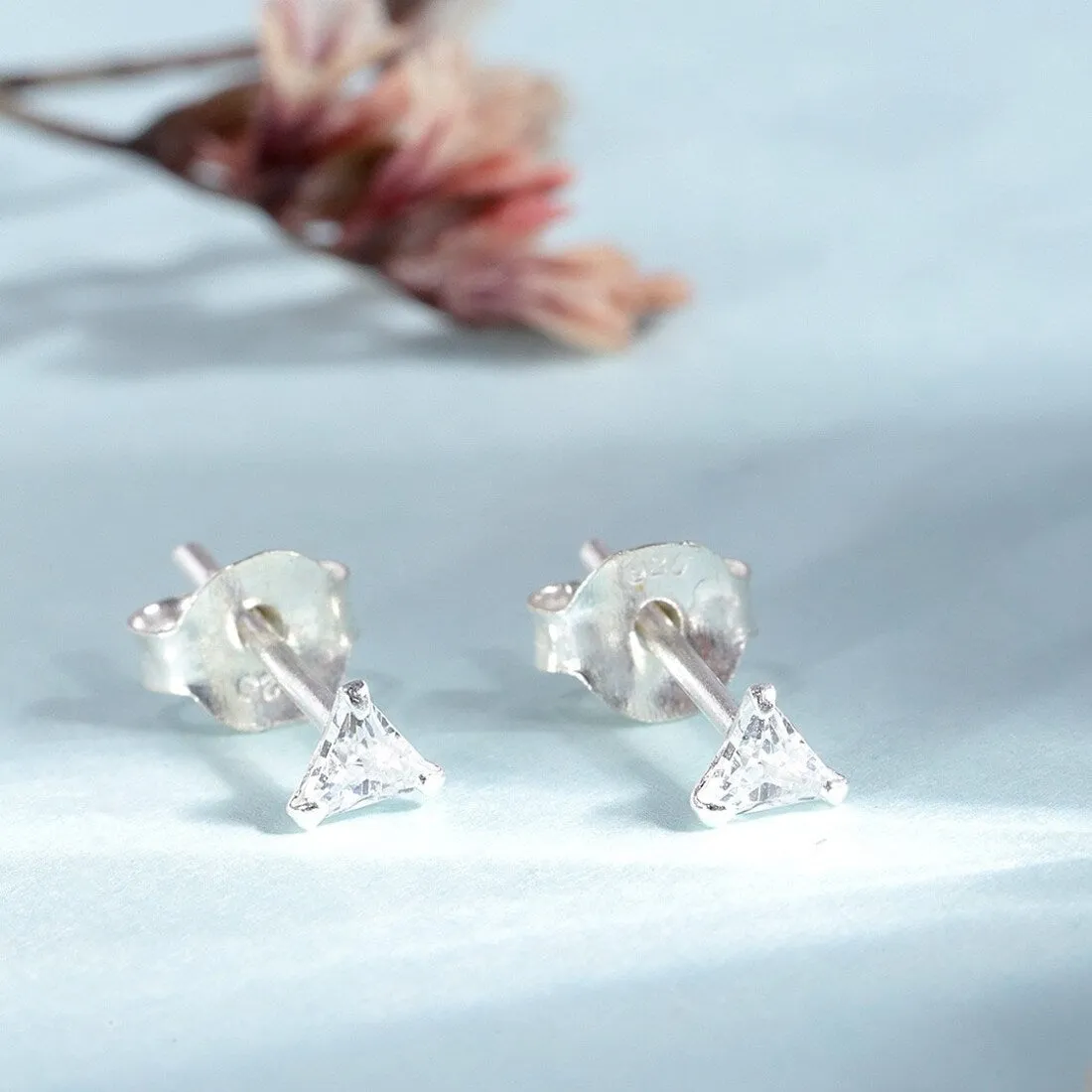 Edgy Triangle 925 Silver Earrings