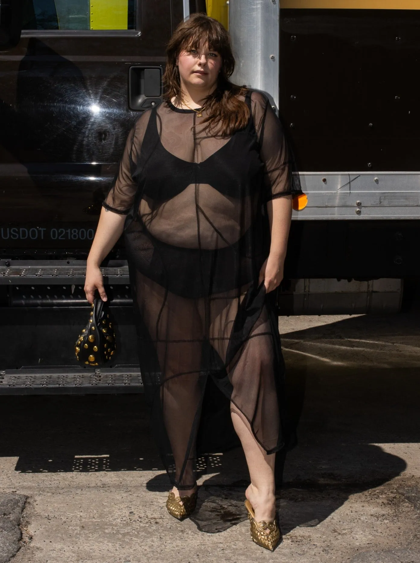 Elyse on Mars - Sheer Panel Dress