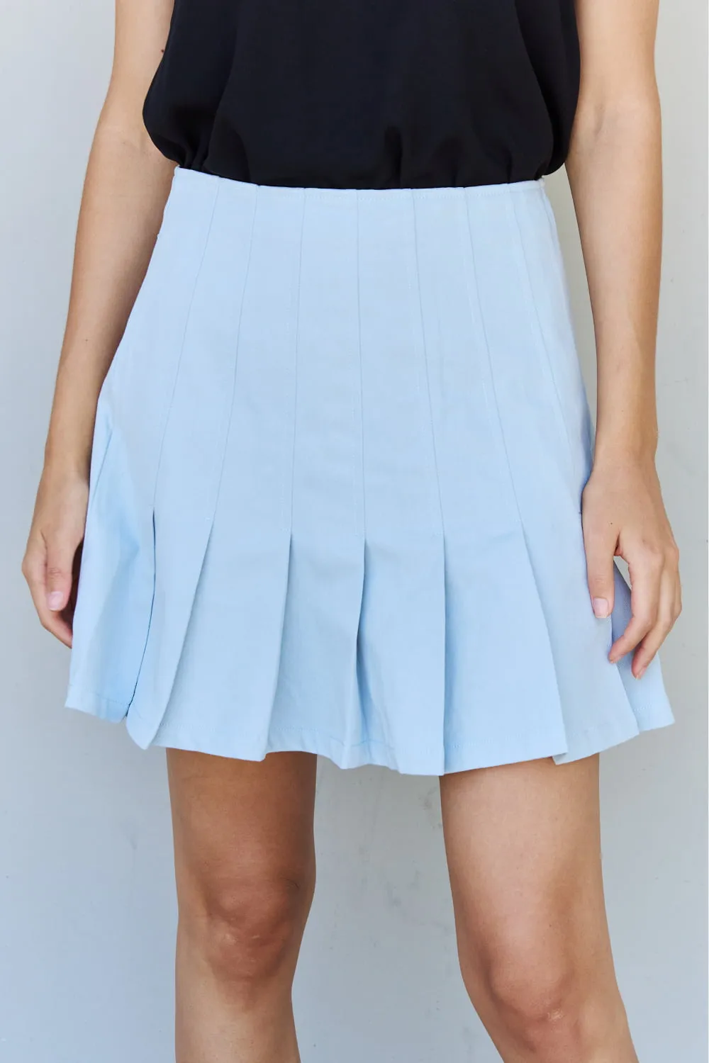 HEYSON Only Mine Pleated Mini Tennis Skirt in Faded Blue