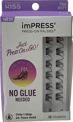 impress Impress Press On Single Lashes Edgy Wispy 12cluster