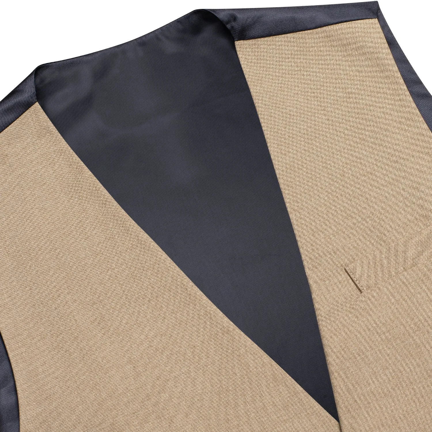 Khaki Cotton Solid Splicing Jacquard Men's Vest