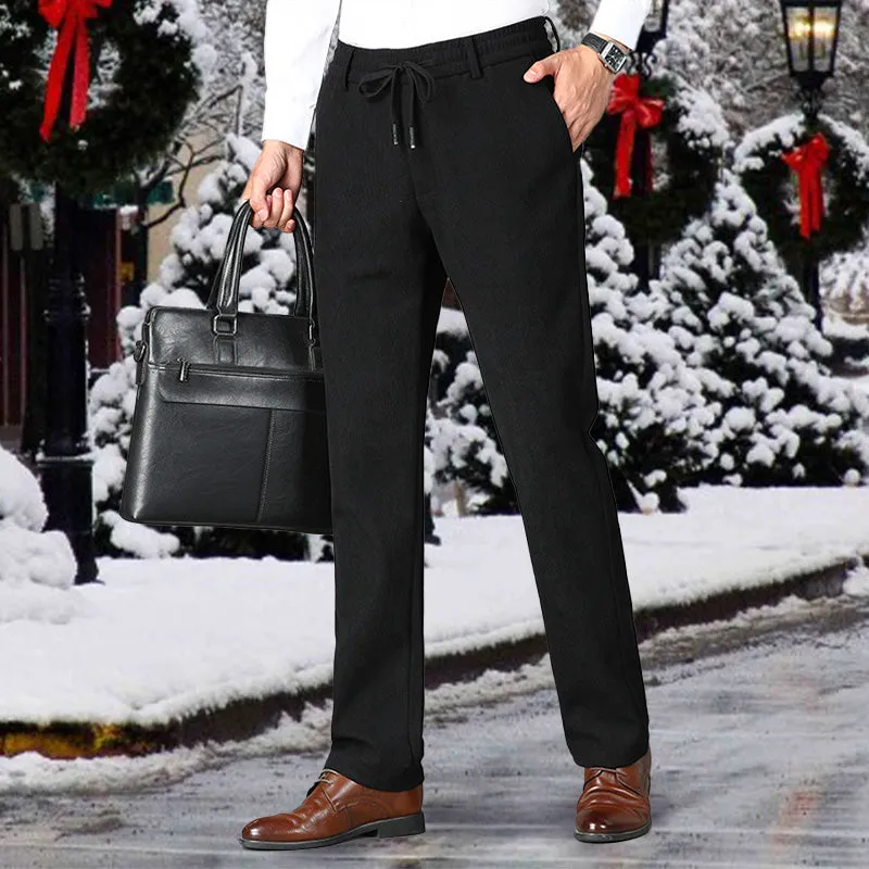 Leuk cadeau! Heren verdikte elastische taille corduroy broek