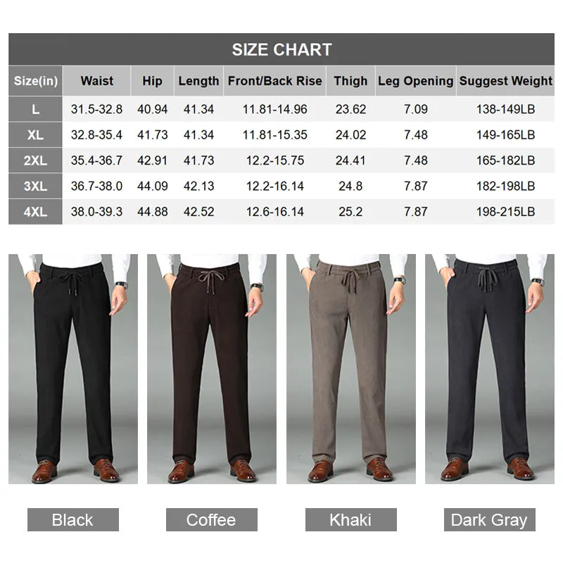Leuk cadeau! Heren verdikte elastische taille corduroy broek