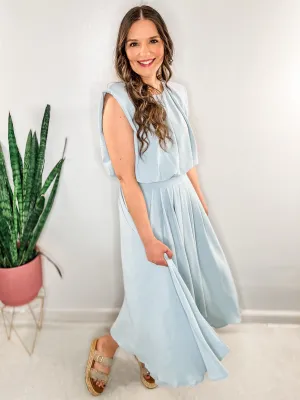 Light Blue Crop Top & Skirt