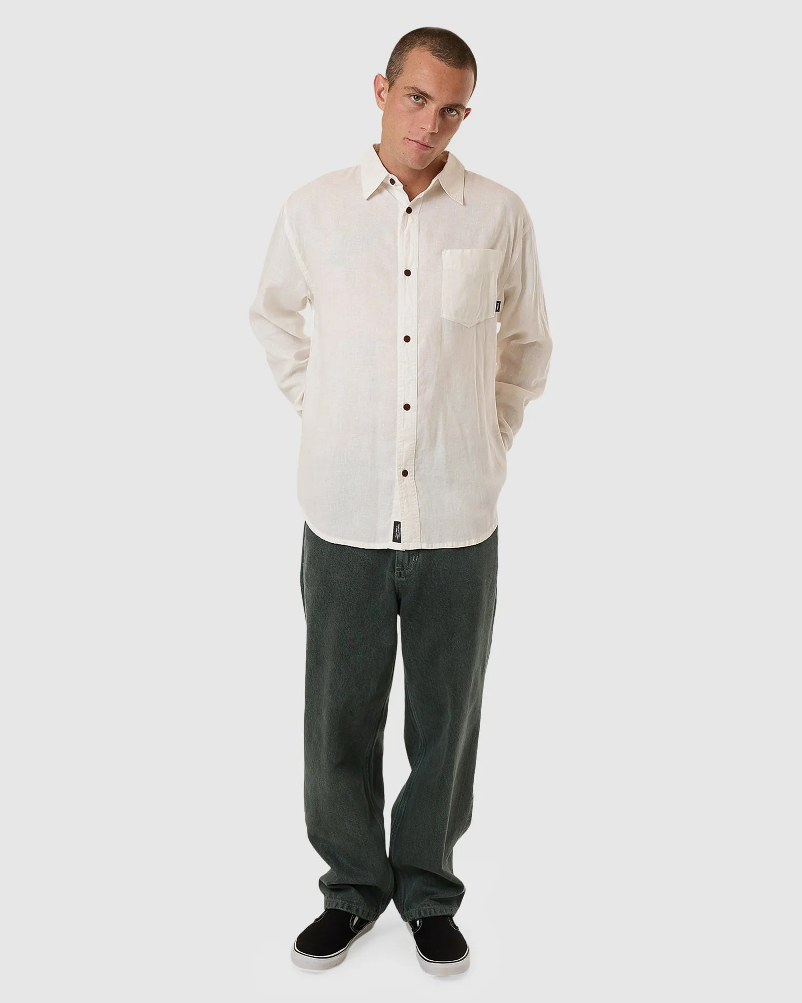 MENS HEMP MINIMAL THRILLS OVERSIZE SHIRT