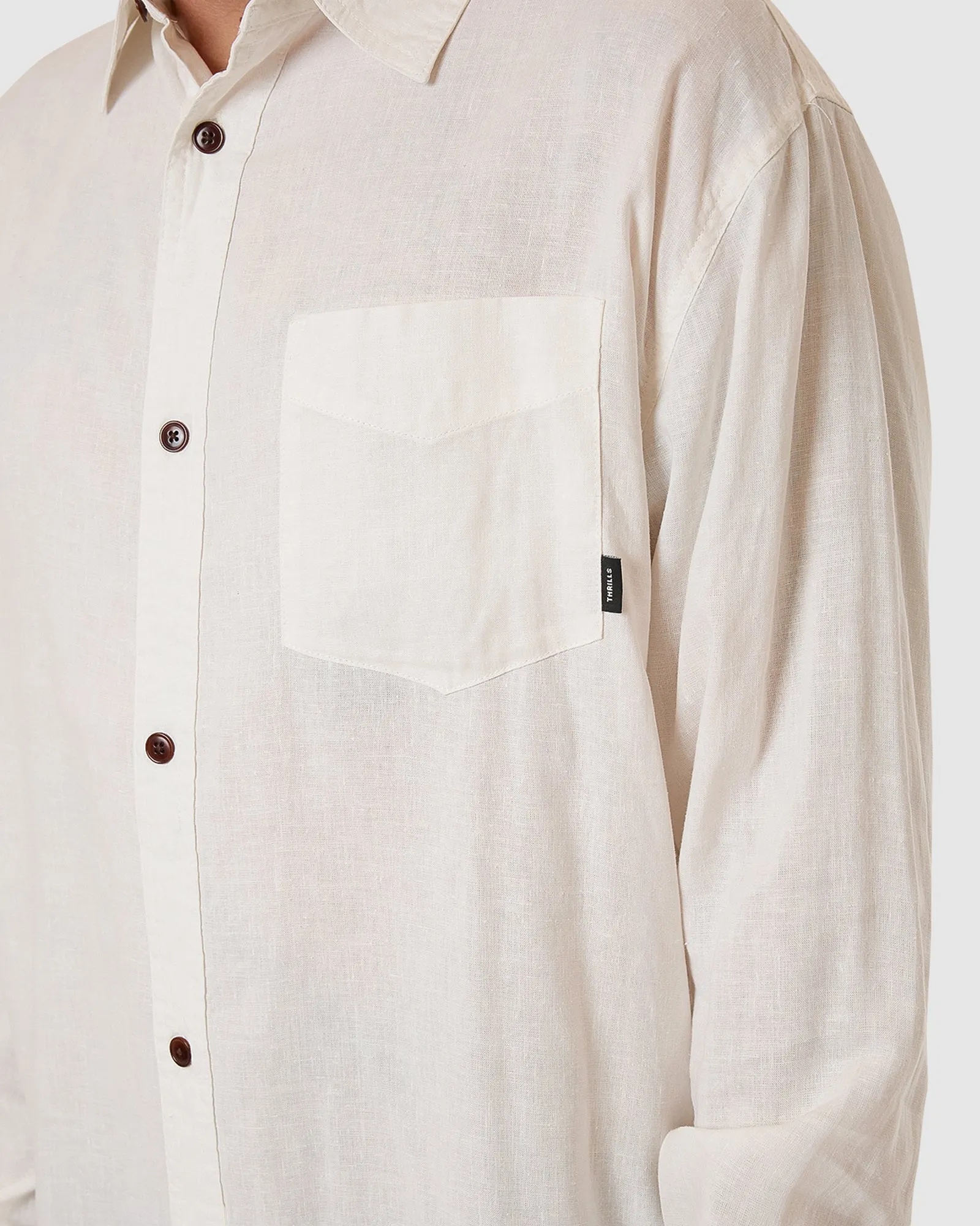 MENS HEMP MINIMAL THRILLS OVERSIZE SHIRT