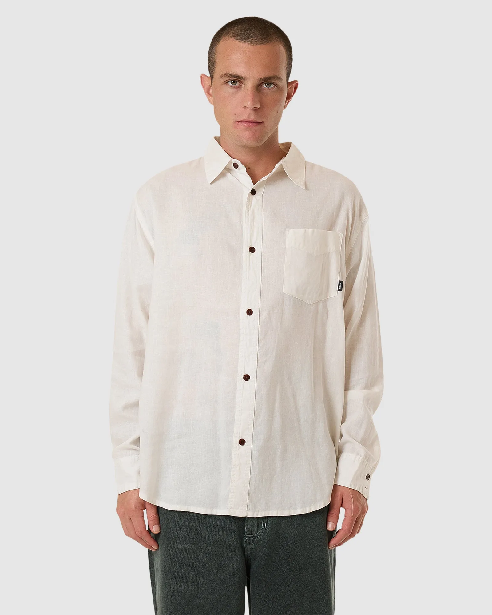 MENS HEMP MINIMAL THRILLS OVERSIZE SHIRT