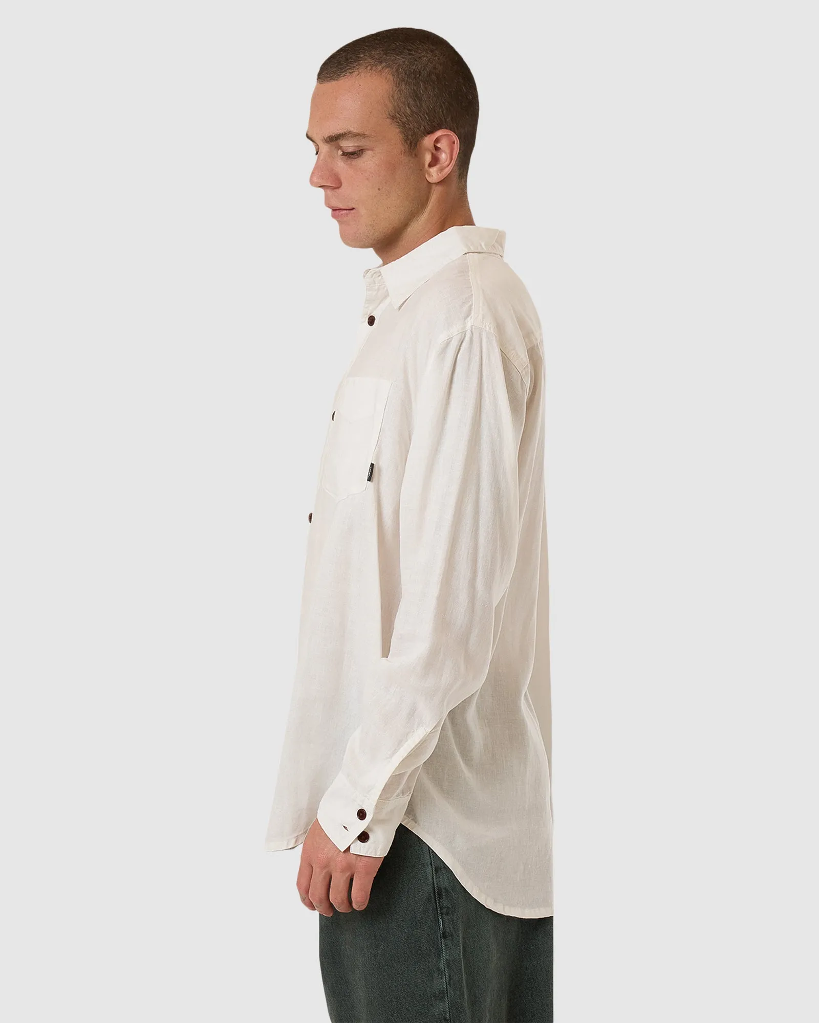 MENS HEMP MINIMAL THRILLS OVERSIZE SHIRT