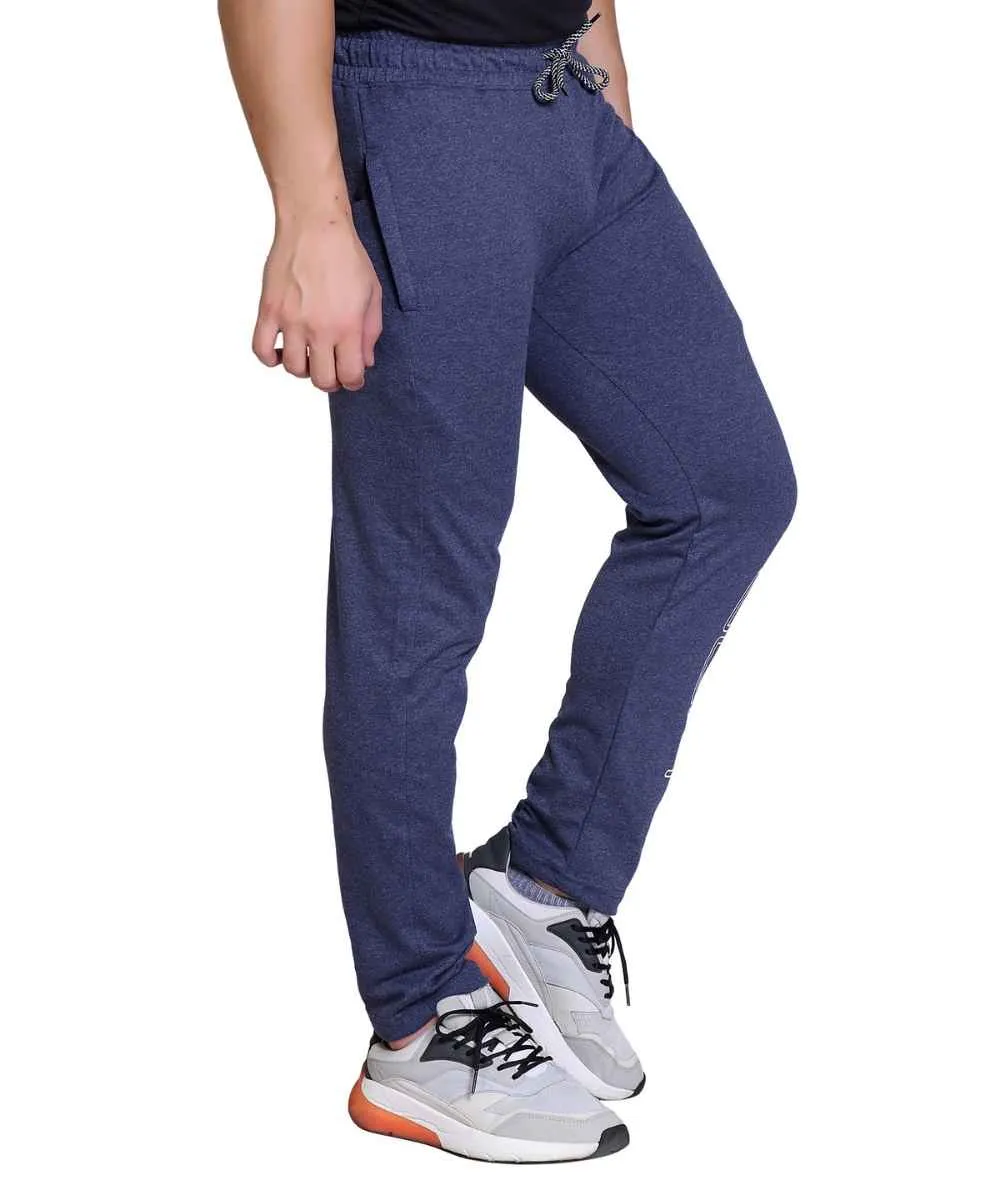 Men's Navy Melange Printed Track Pant
