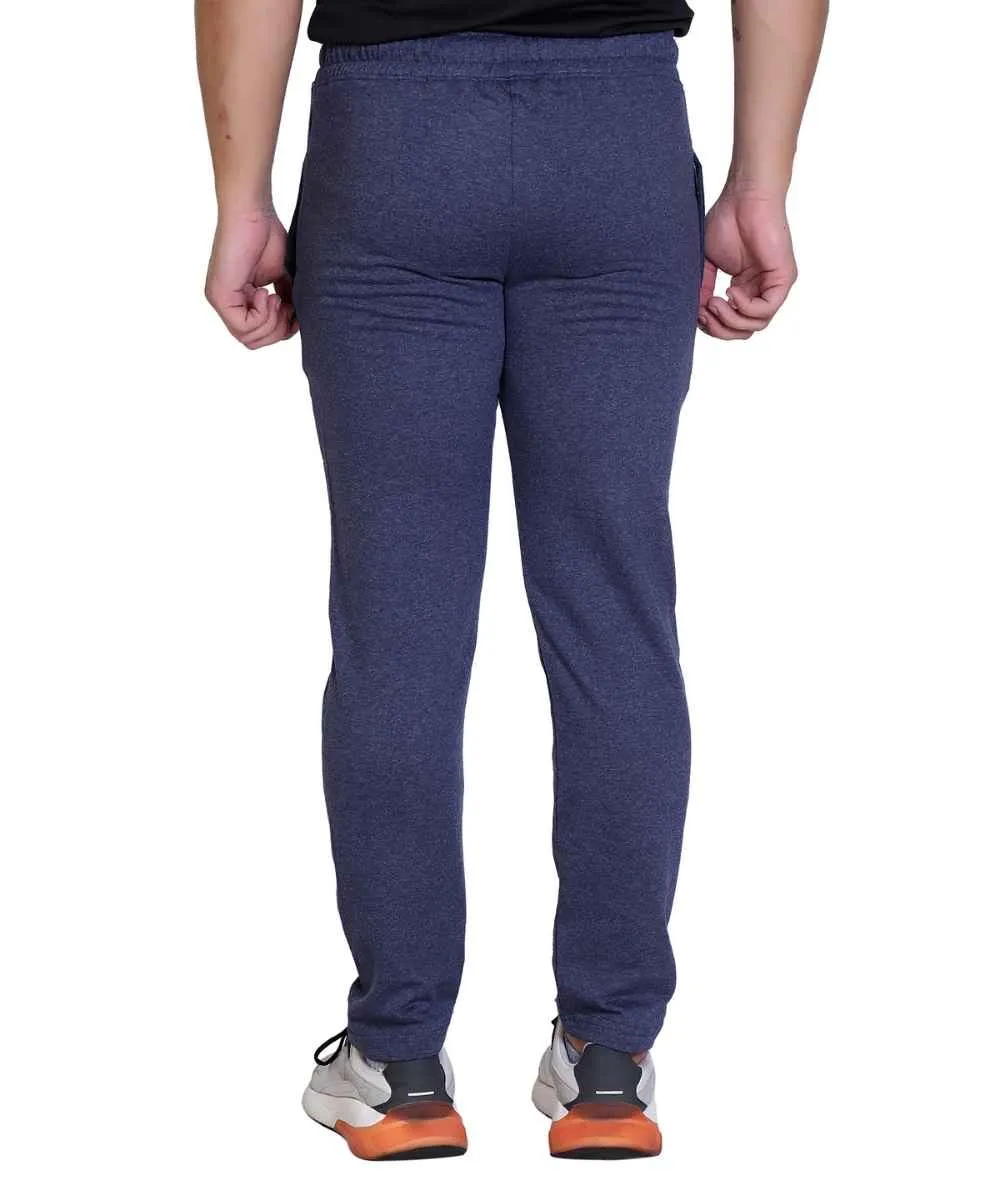 Men's Navy Melange Printed Track Pant