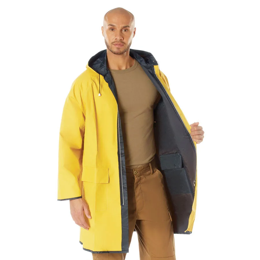 MilSpec Reversible 3/4 Length Rain Parka Navy Blue / Yellow