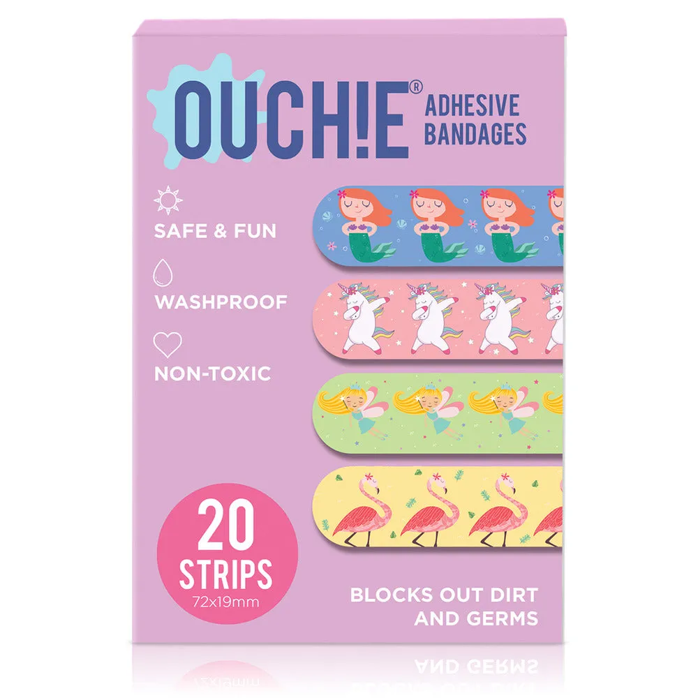 Ouchie x MuSo Non-Toxic Printed Bandages & Fantasy Creatures Non-Toxic Printed Bandages Combo Pack (40 Pack) 
