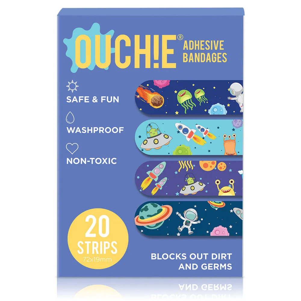 Ouchie x MuSo Non-Toxic Printed Bandages & Space Jam Non-Toxic Printed Bandages Combo Pack (40 Pack) 