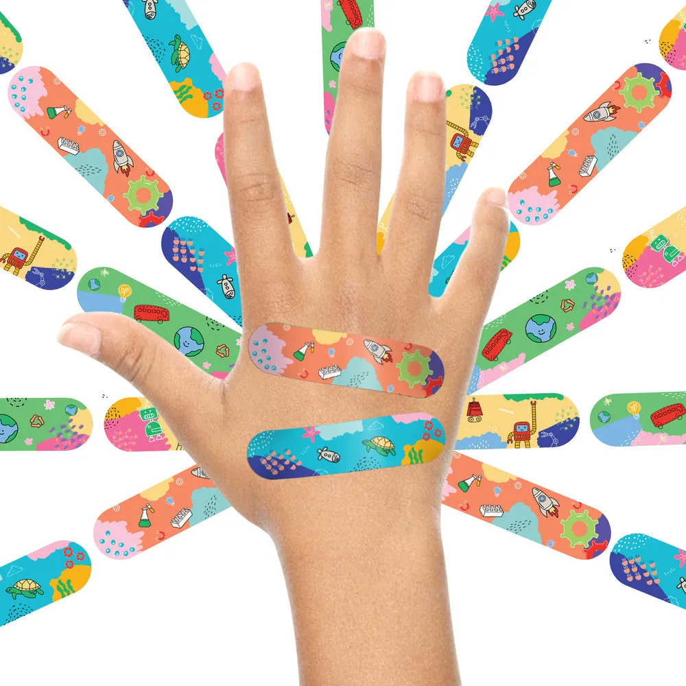 Ouchie x MuSo Non-Toxic Printed Bandages & Tropical Burst Non-Toxic Printed Bandages Combo Pack (40 Pack) 