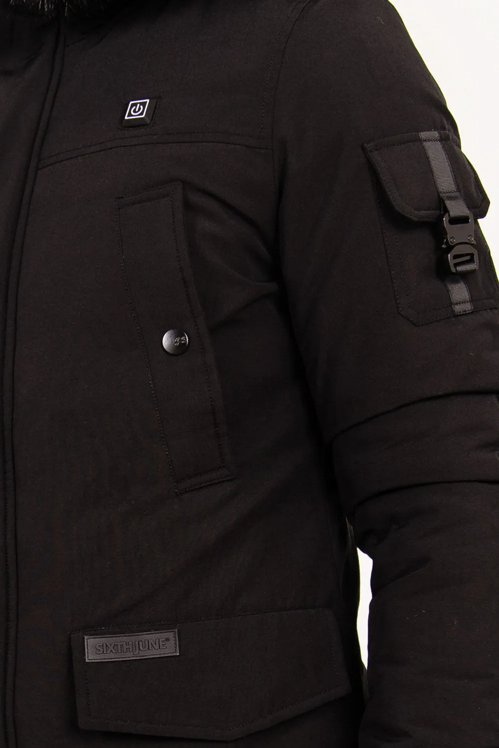 Parka chauffante fourrure noir