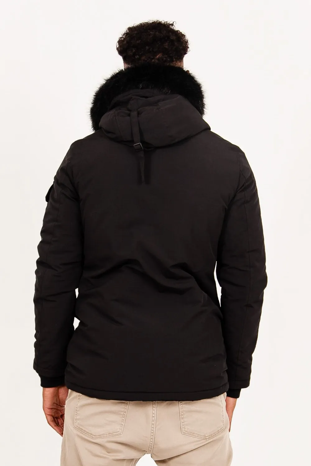 Parka chauffante fourrure noir