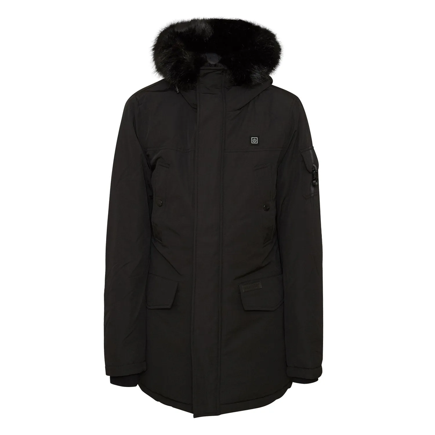 Parka chauffante fourrure noir