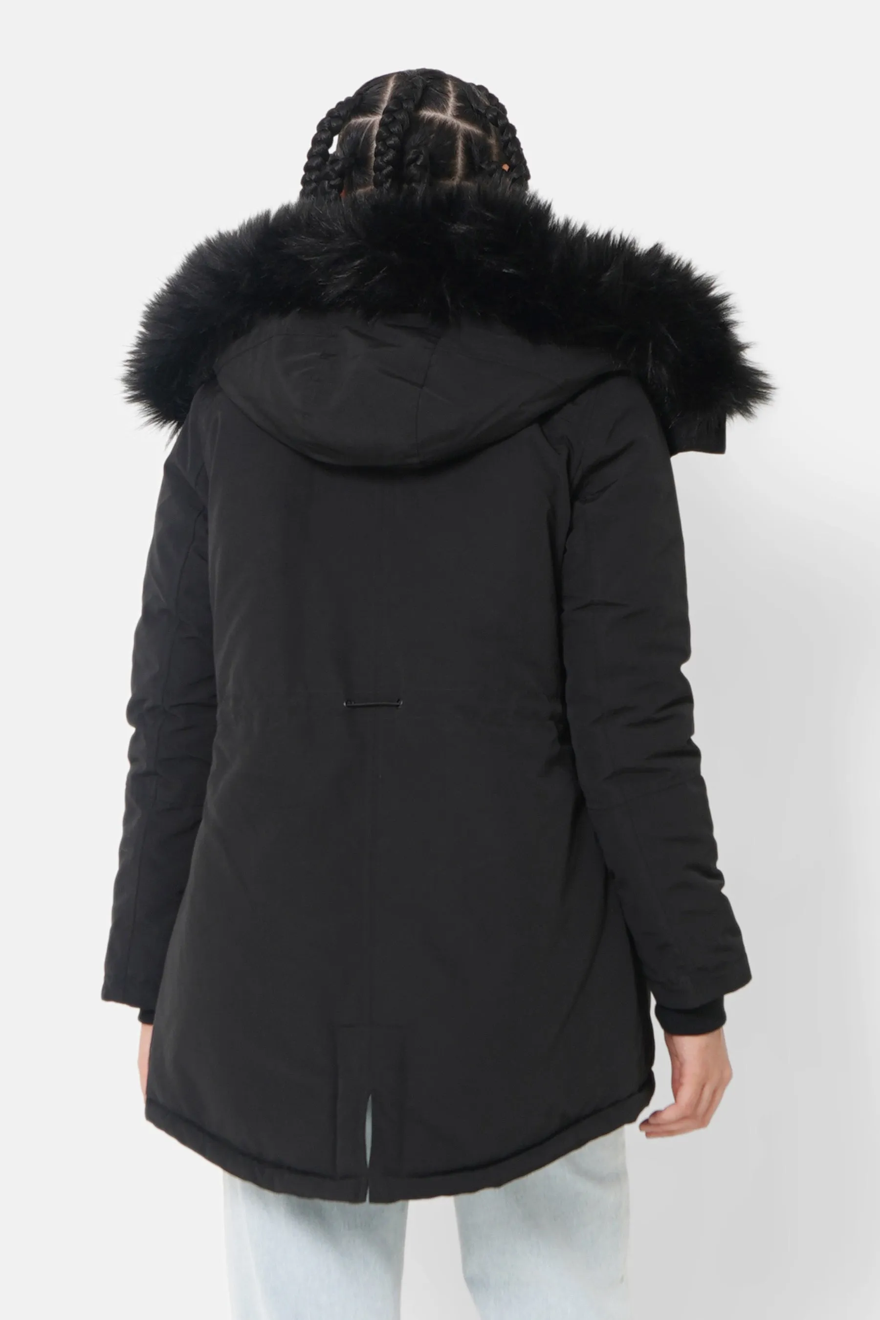 Parka déperlante fourrée Noir