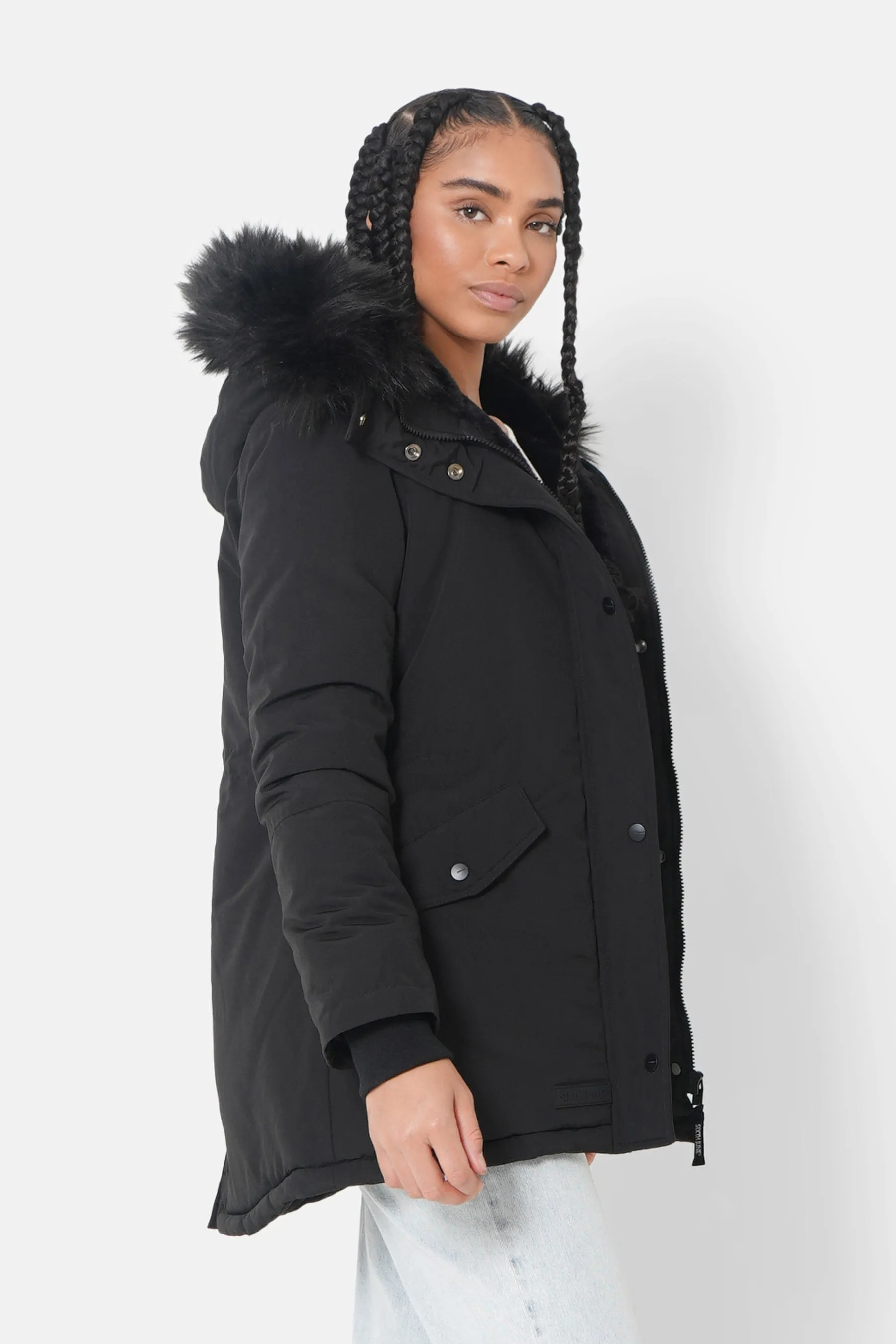 Parka déperlante fourrée Noir