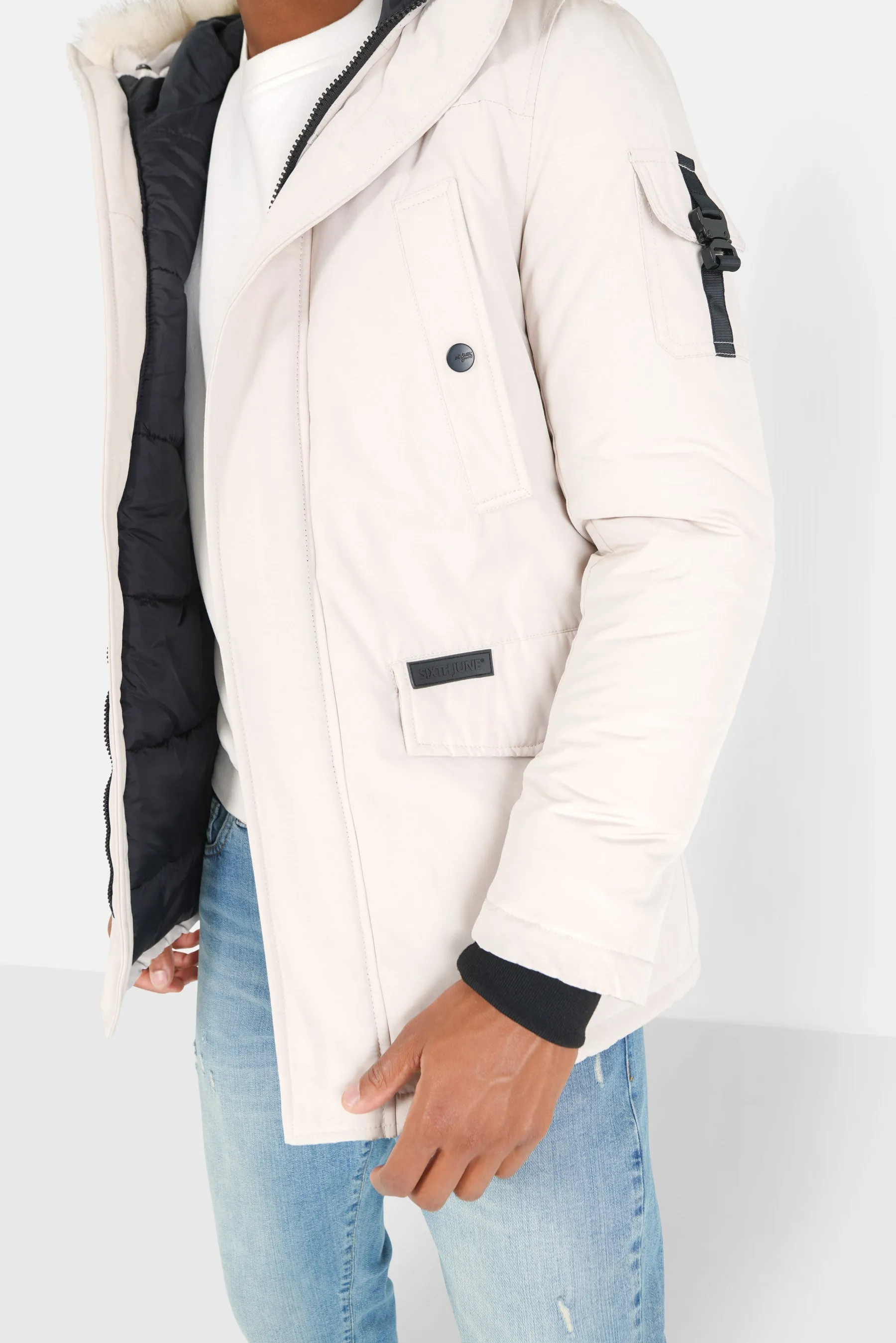 Parka fourrure déperlante Beige clair