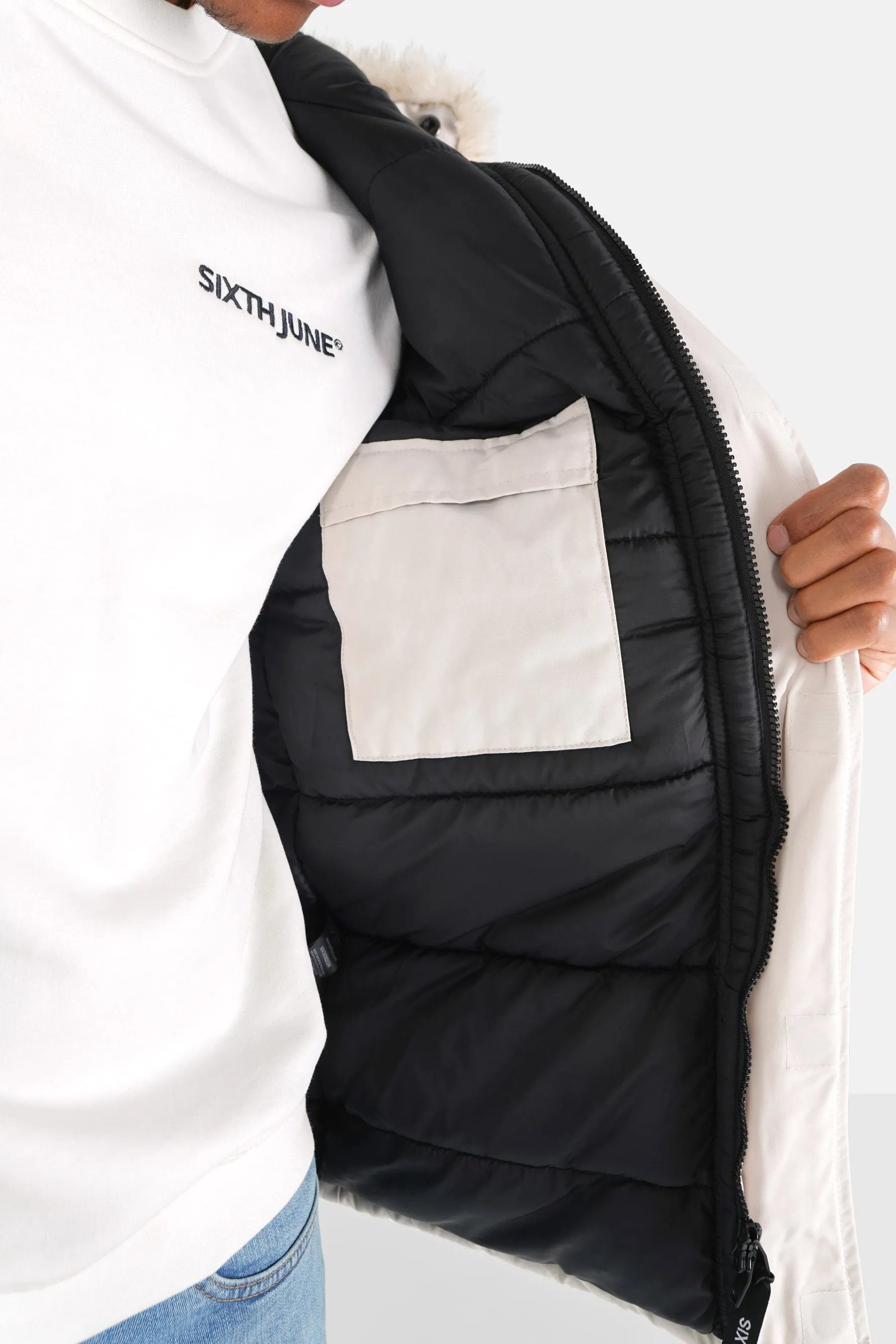 Parka fourrure déperlante Beige clair