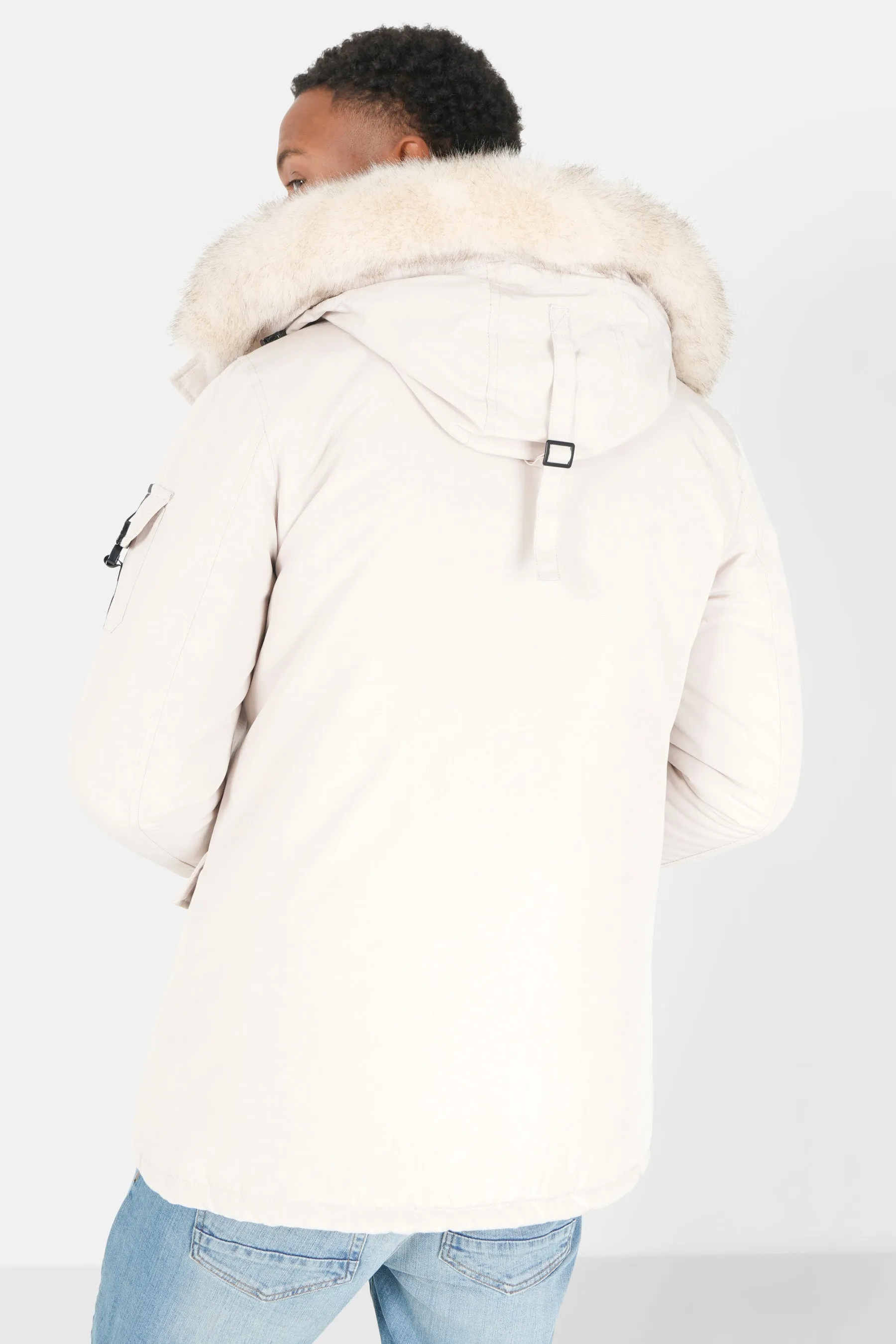 Parka fourrure déperlante Beige clair