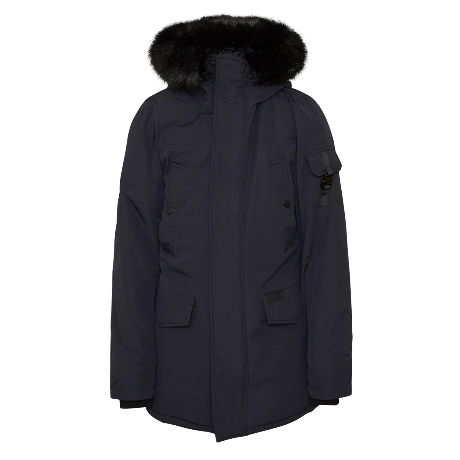 Parka fourrure déperlante Bleu foncé
