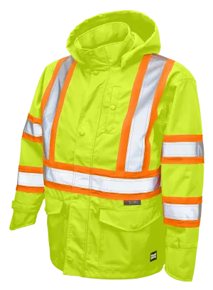Premium Ripstop Safety Rain Jacket by Tough Duck - Style SJ35