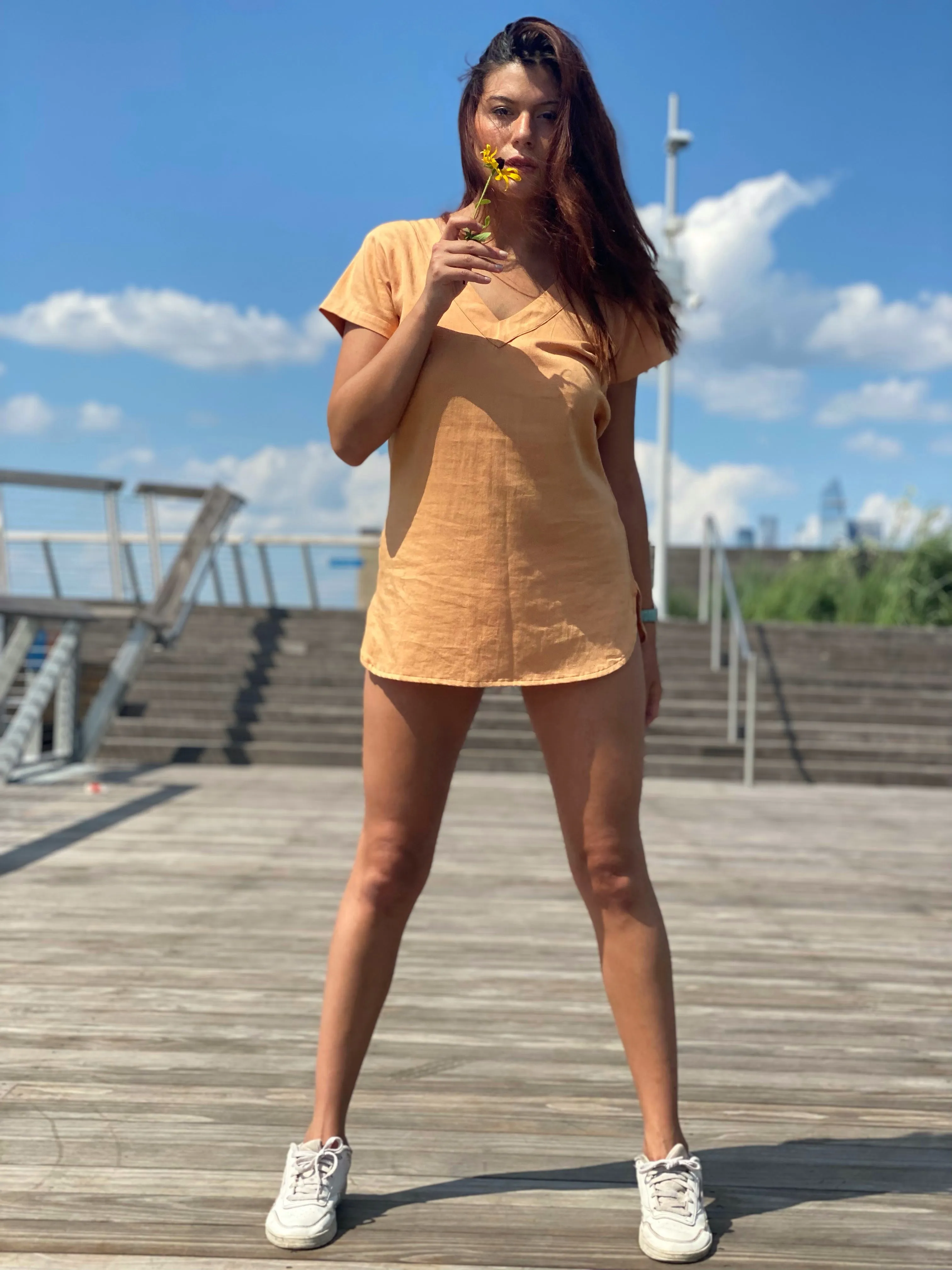Salamander T-shirt Dress in Camel