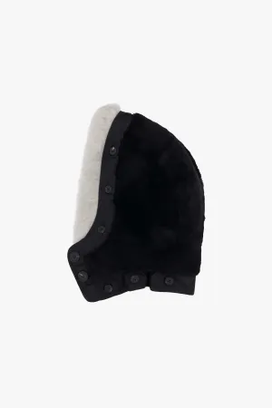 Shearling Quilt Hood - Black / Anthracite