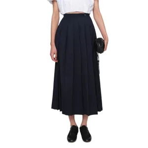 Summer Wool "Fann" Skirt Navy
