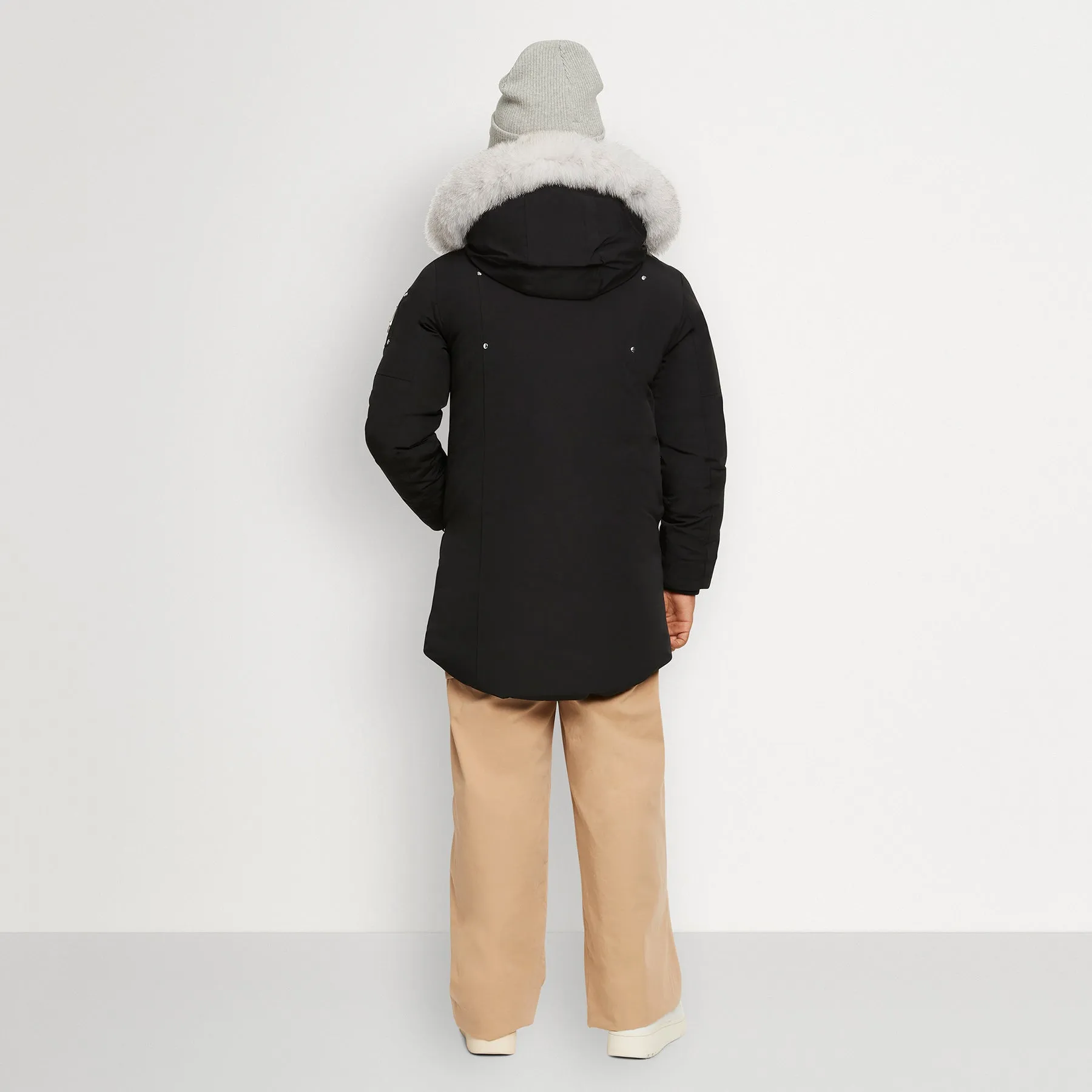 Unisex Parka with Shearling Hood - Black / Natural