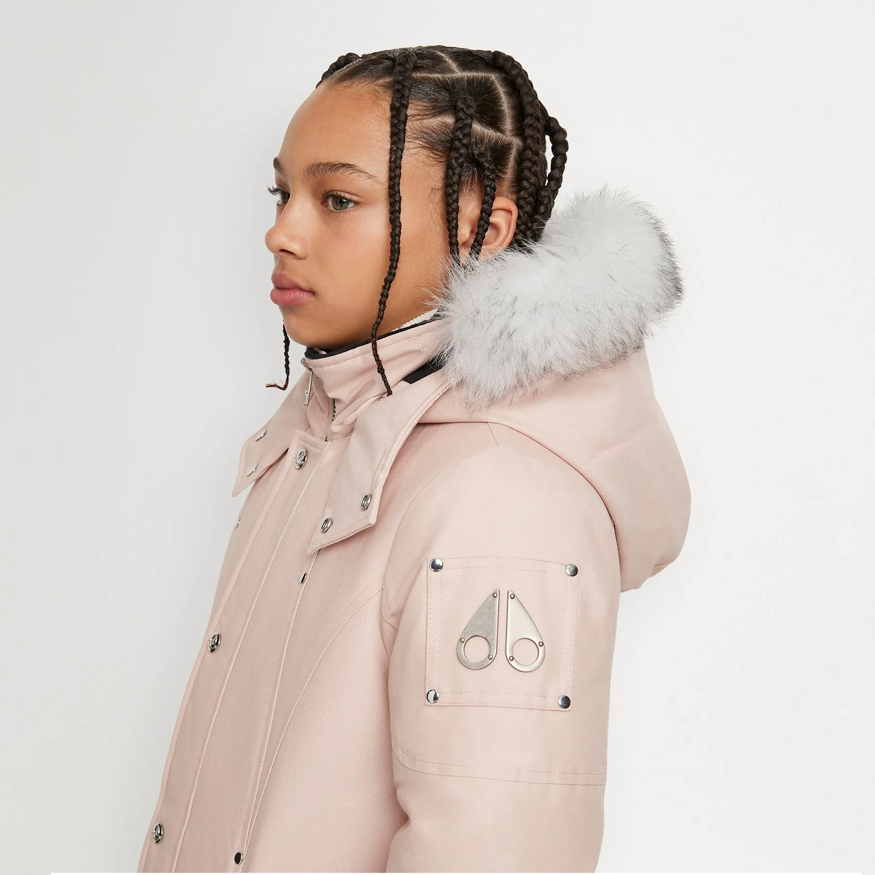 Unisex Parka with Shearling Hood - Dusty Rose