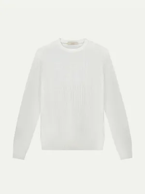 White Ribbed City Crew